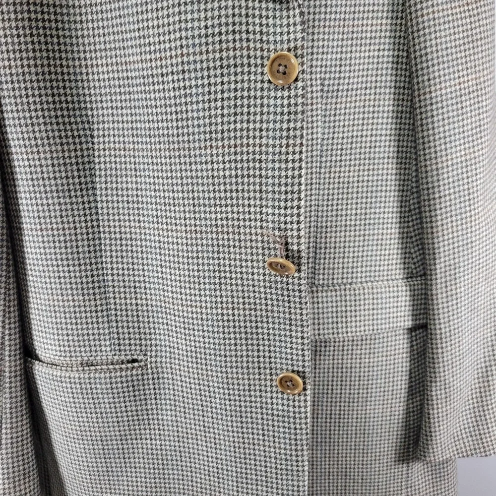 Tommy Hilfiger Men's Sport Coat Blazer Three Button Flannel Wool Houndstooth 46L